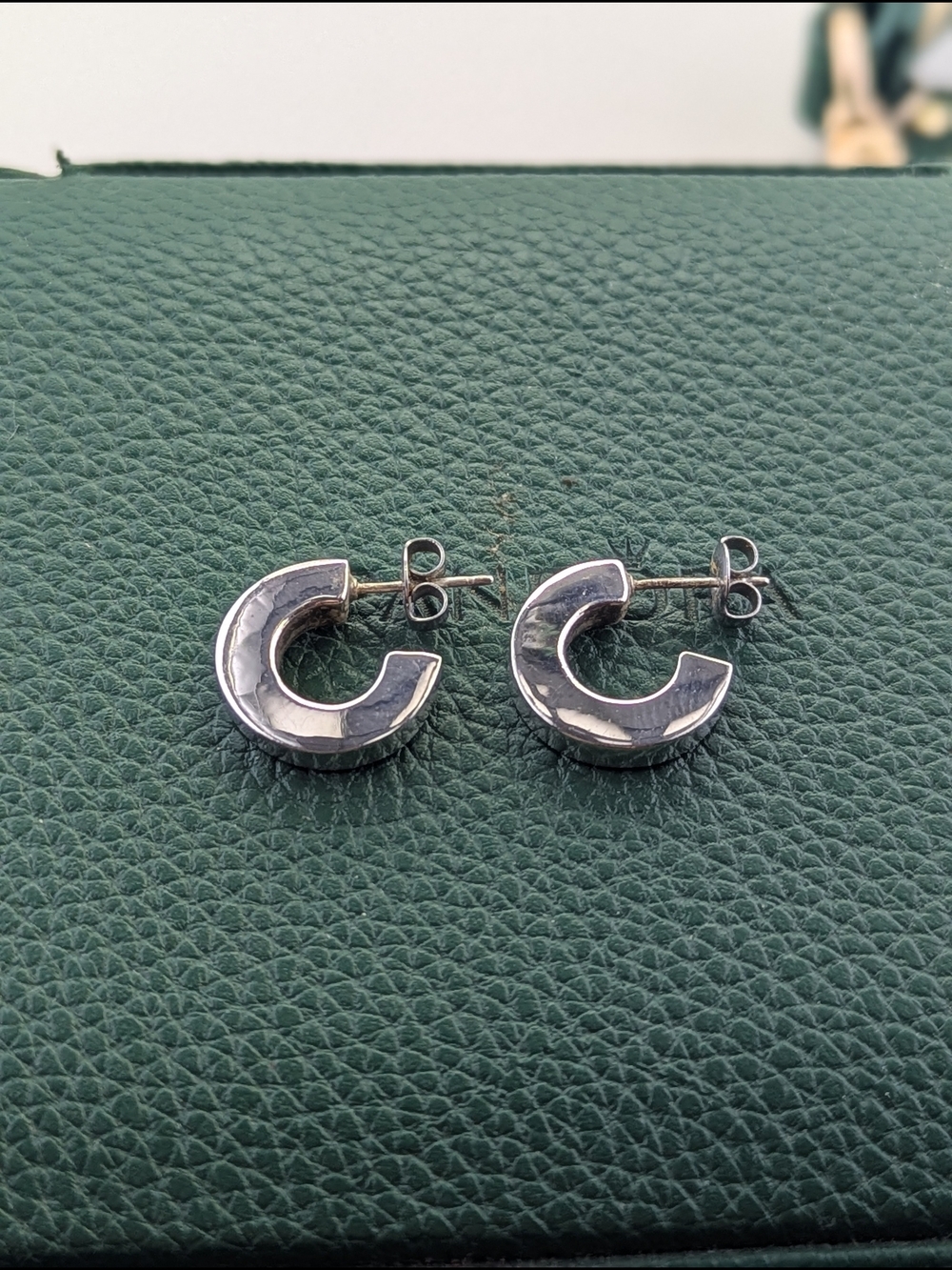 ✨ Sterling Silver Chunky C-Shaped Half Hoop Earrings ✨
